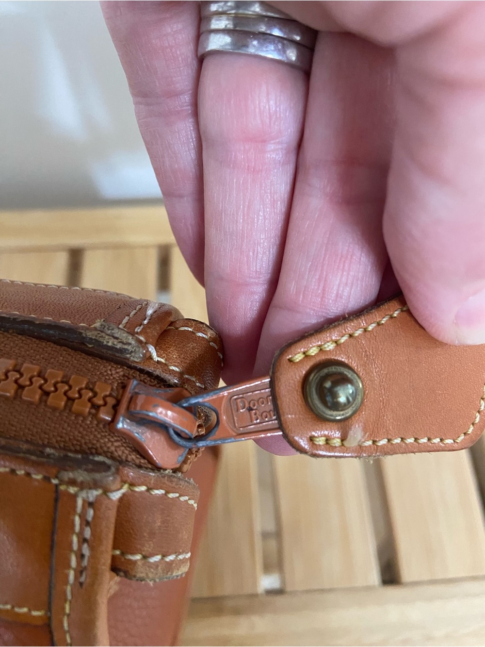 Dooney & Bourke Chestnut Brown Pebbled Leather Satchel - Picture 7 of 15